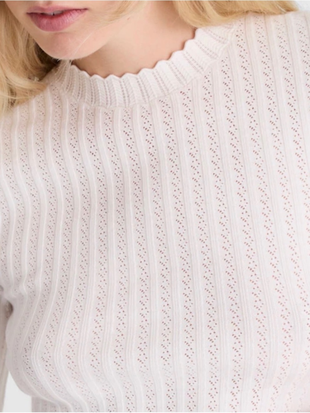 Madewell Pointelle-Stitch Mockneck Sweater Tee